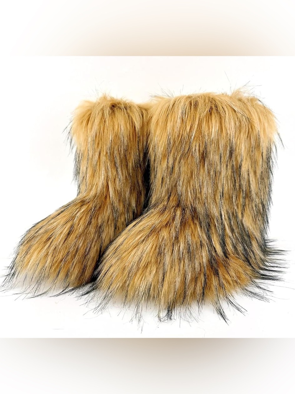 Faux Fur Boots, Mid-Calf Length, Furry Boots for Women Winter Snow Boots